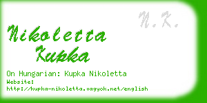 nikoletta kupka business card